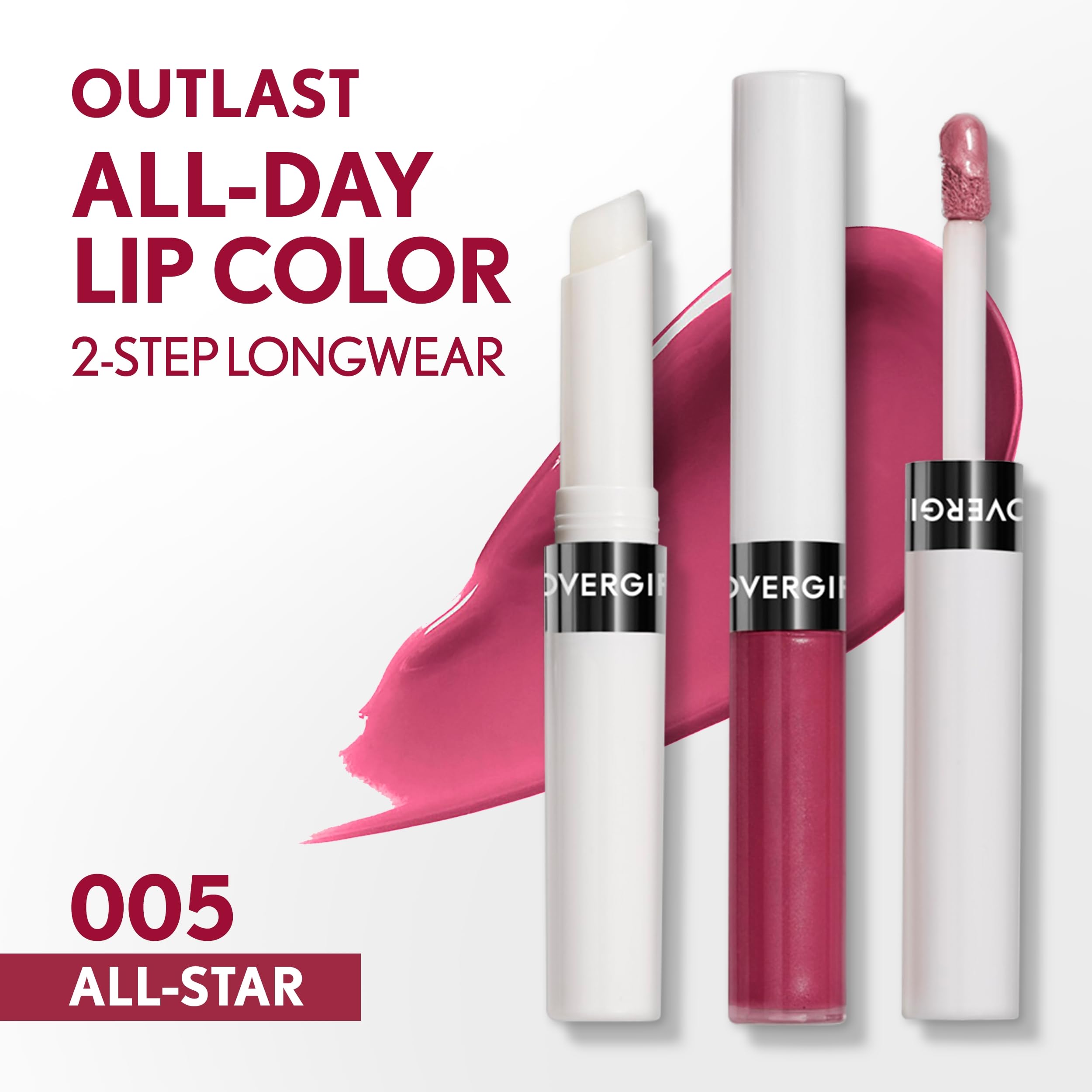 COVERGIRL dual wands open displaying color base and glossy topcoat for easy application