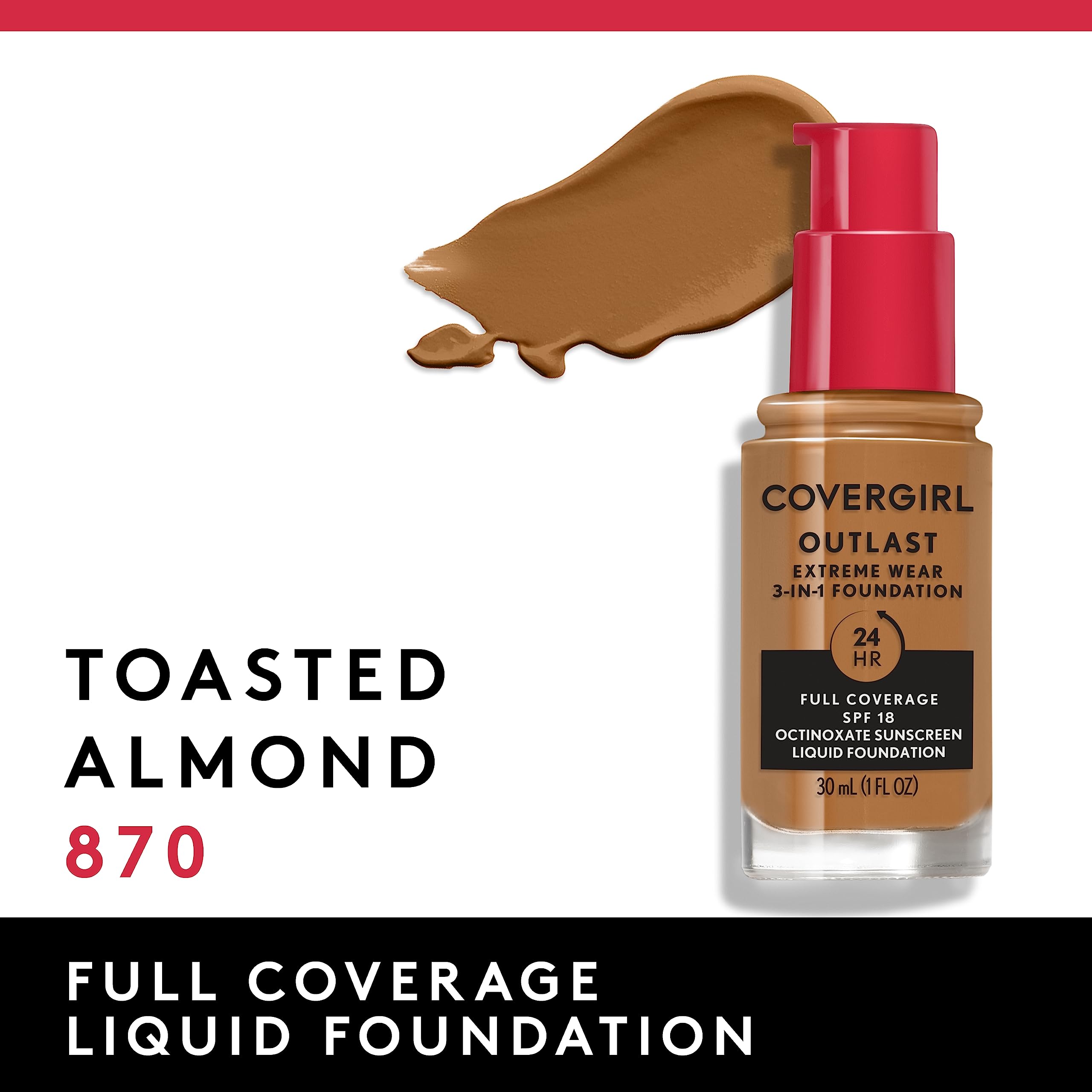 Covergirl Outlast pump dispensing foundation for precise application
