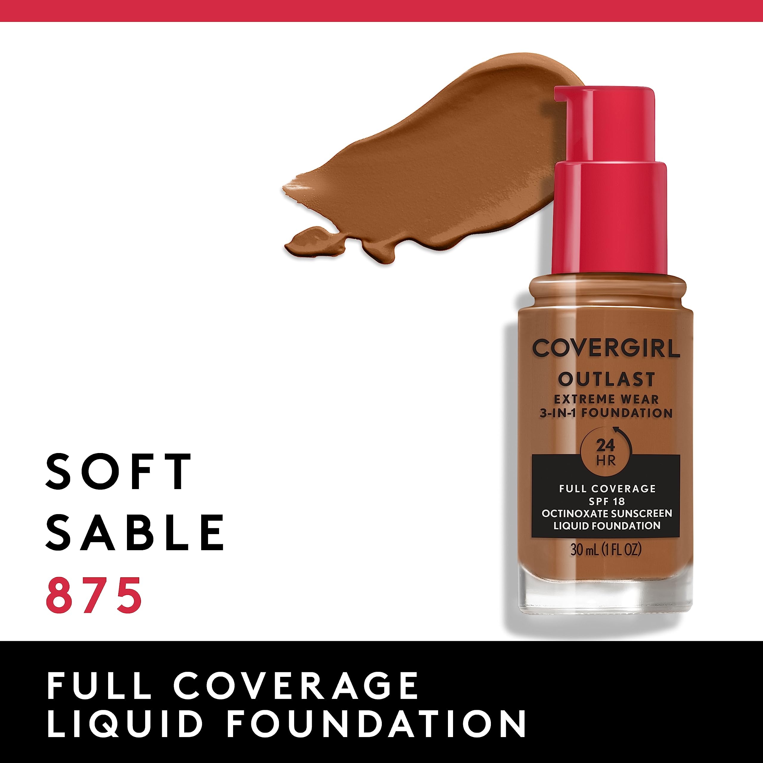 COVERGIRL foundation texture swatch showing blendable, lightweight coverage