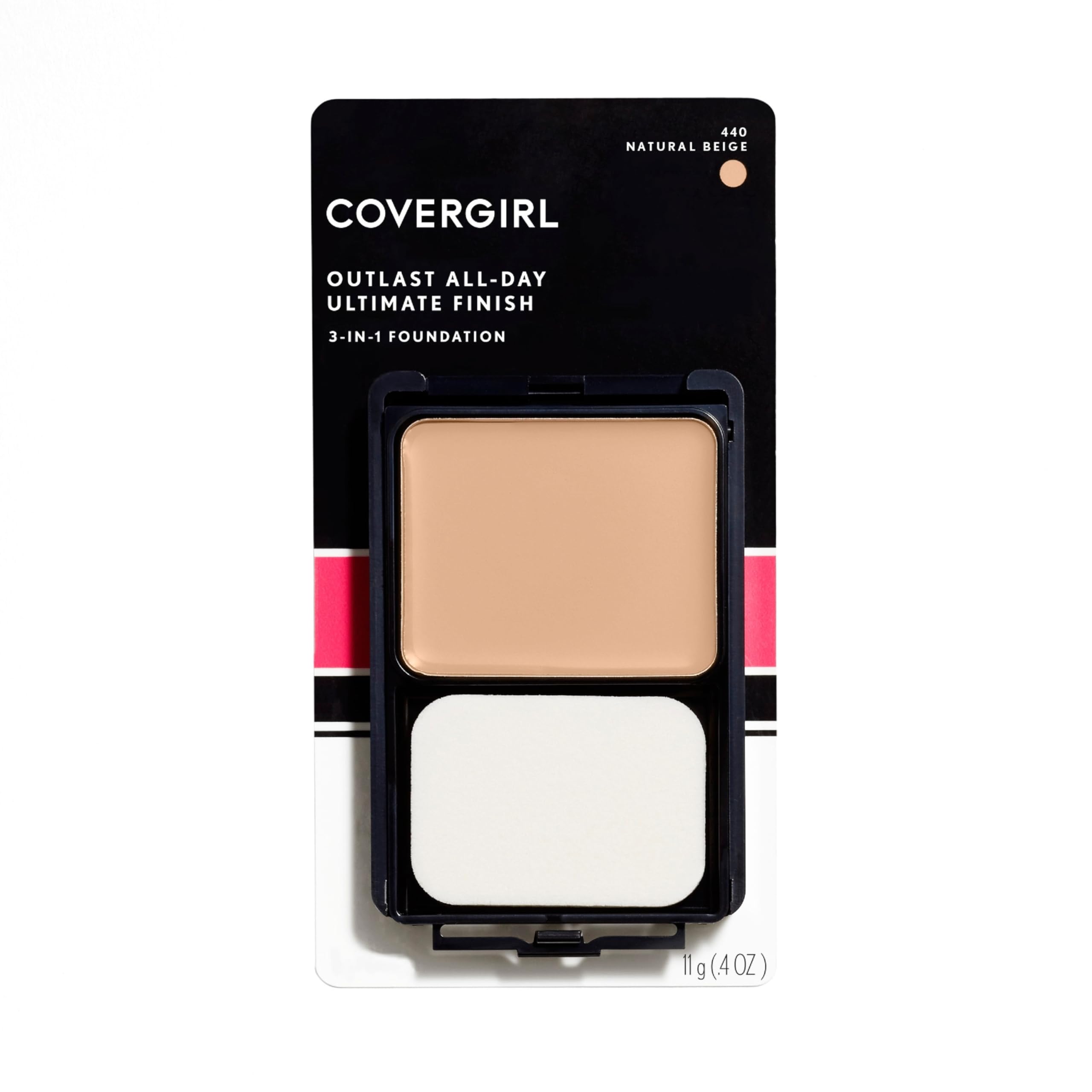 COVERGIRL compact front view showing sleek packaging and shade label for easy selection