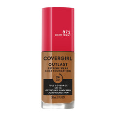 COVERGIRL front bottle showing Warm Tawny and product benefits