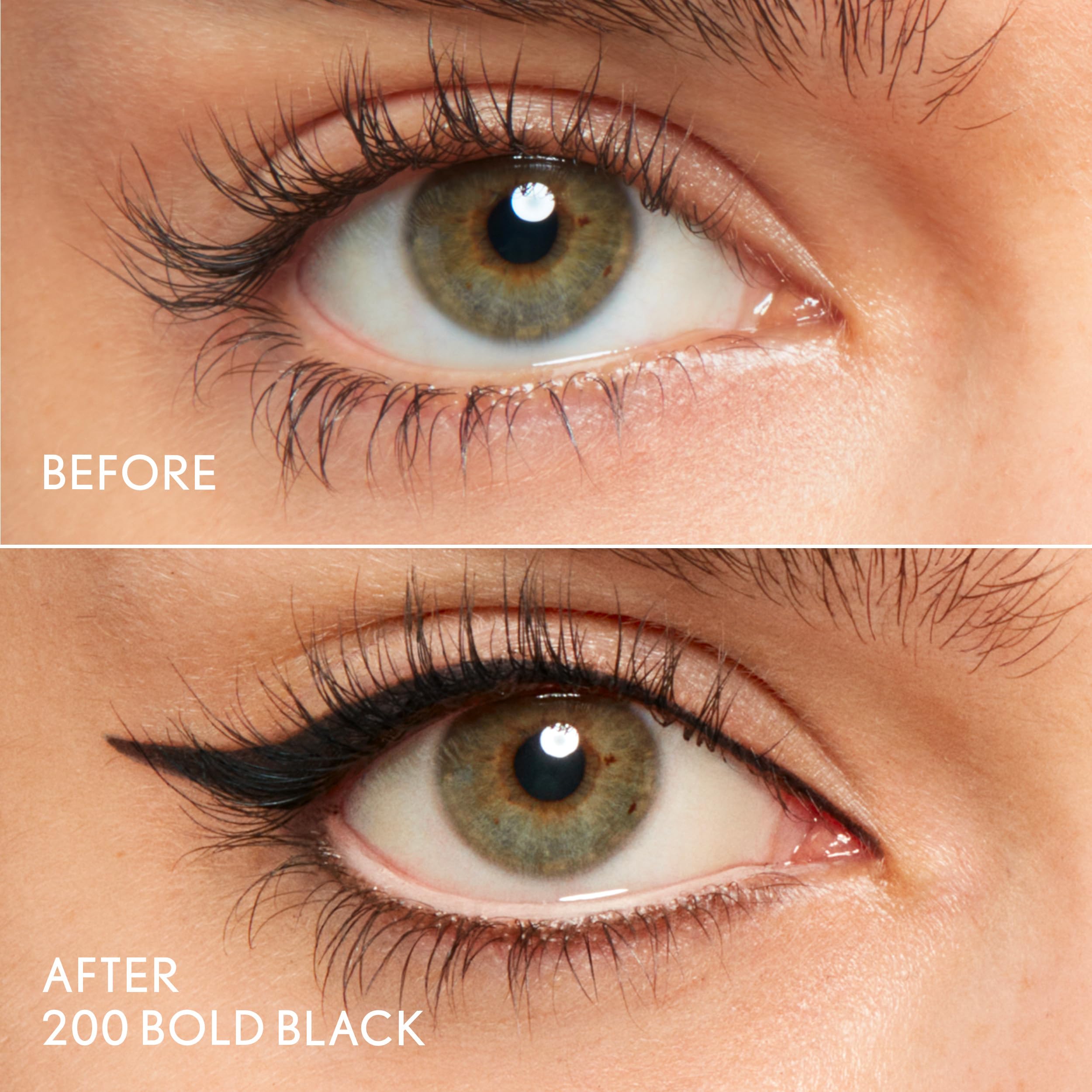 COVERGIRL pencil tightlining model demonstrating defined lashes benefit
