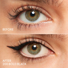 COVERGIRL pencil tightlining model demonstrating defined lashes benefit
