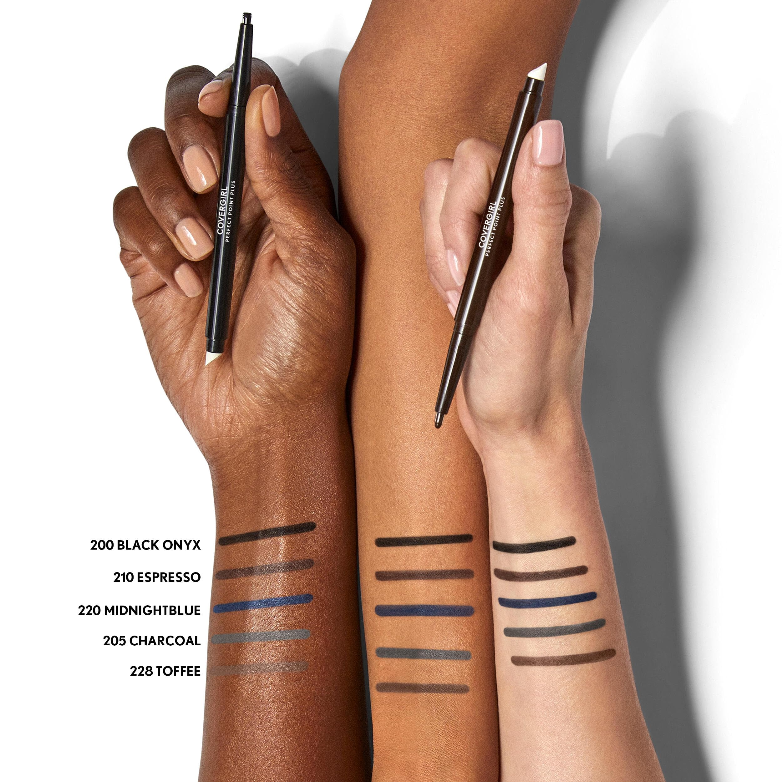 COVERGIRL color swatches on arm to compare shade choices