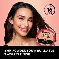 COVERGIRL powder swatch on skin demonstrating coverage and natural matte effect benefit