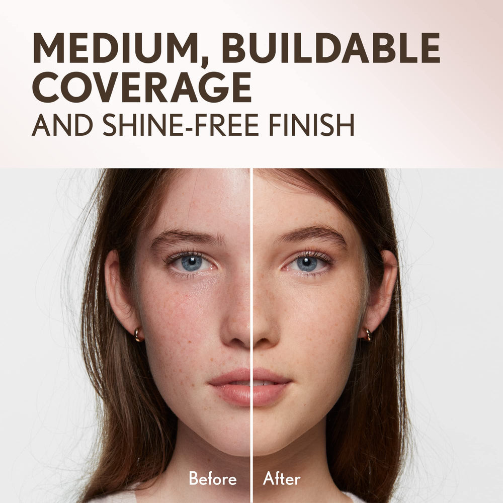COVERGIRL finely milled powder texture close-up demonstrating smooth blendability and natural finish