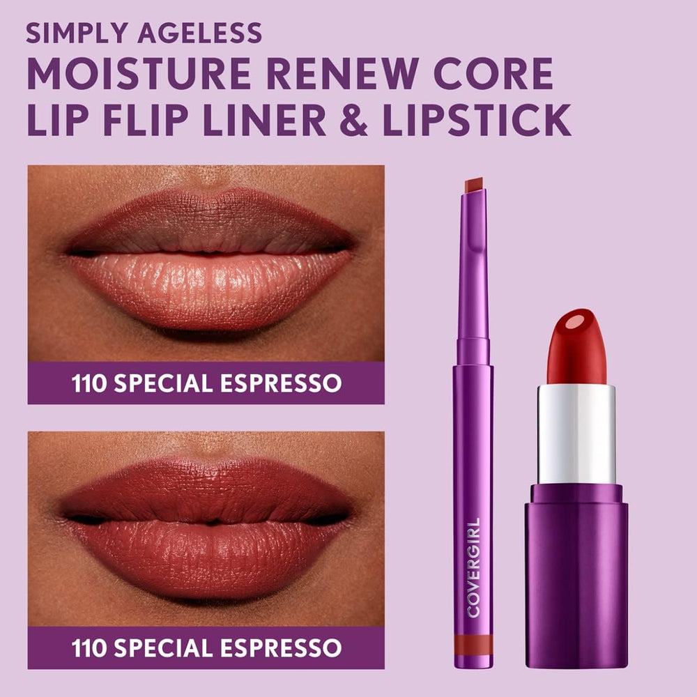 COVERGIRL liner paired with matching lipstick to show complementary shading and layering