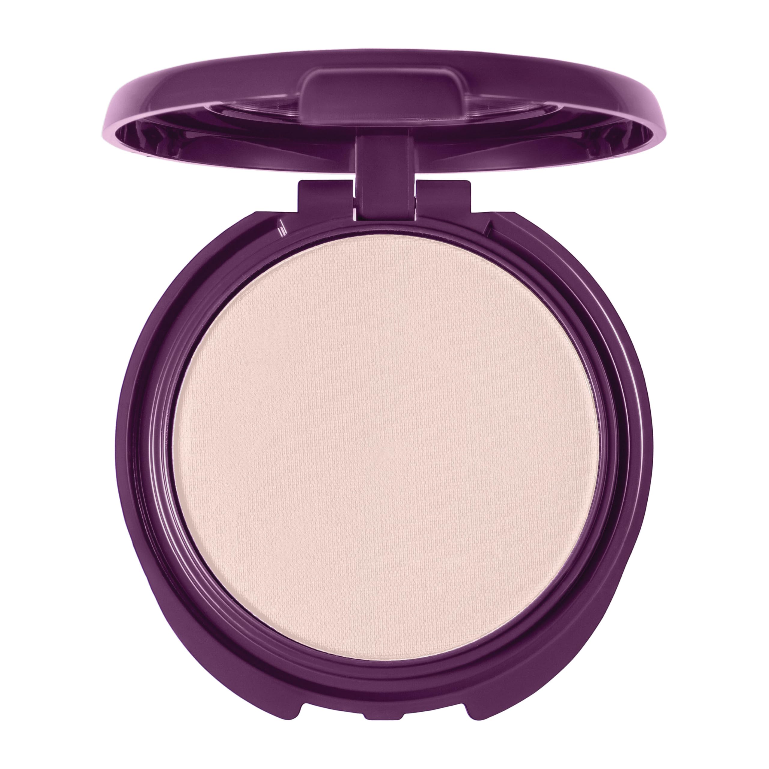COVERGIRL pressed powder open top showing pan and neat finish benefit