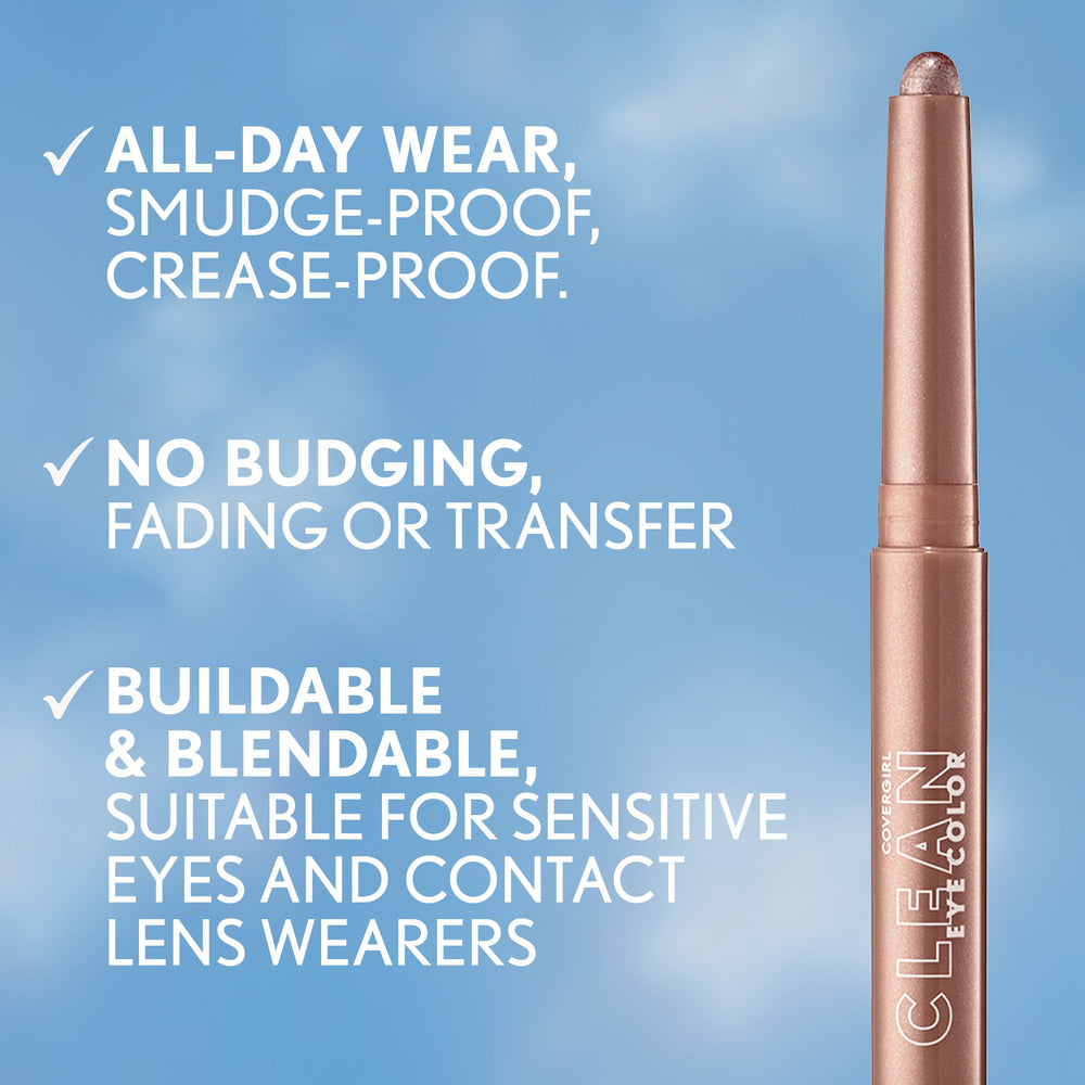 COVERGIRL rose copper applied on eye demonstrating luminous finish benefit