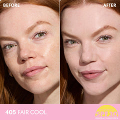 COVERGIRL swatches of 405 Fair Cool showing true color payoff