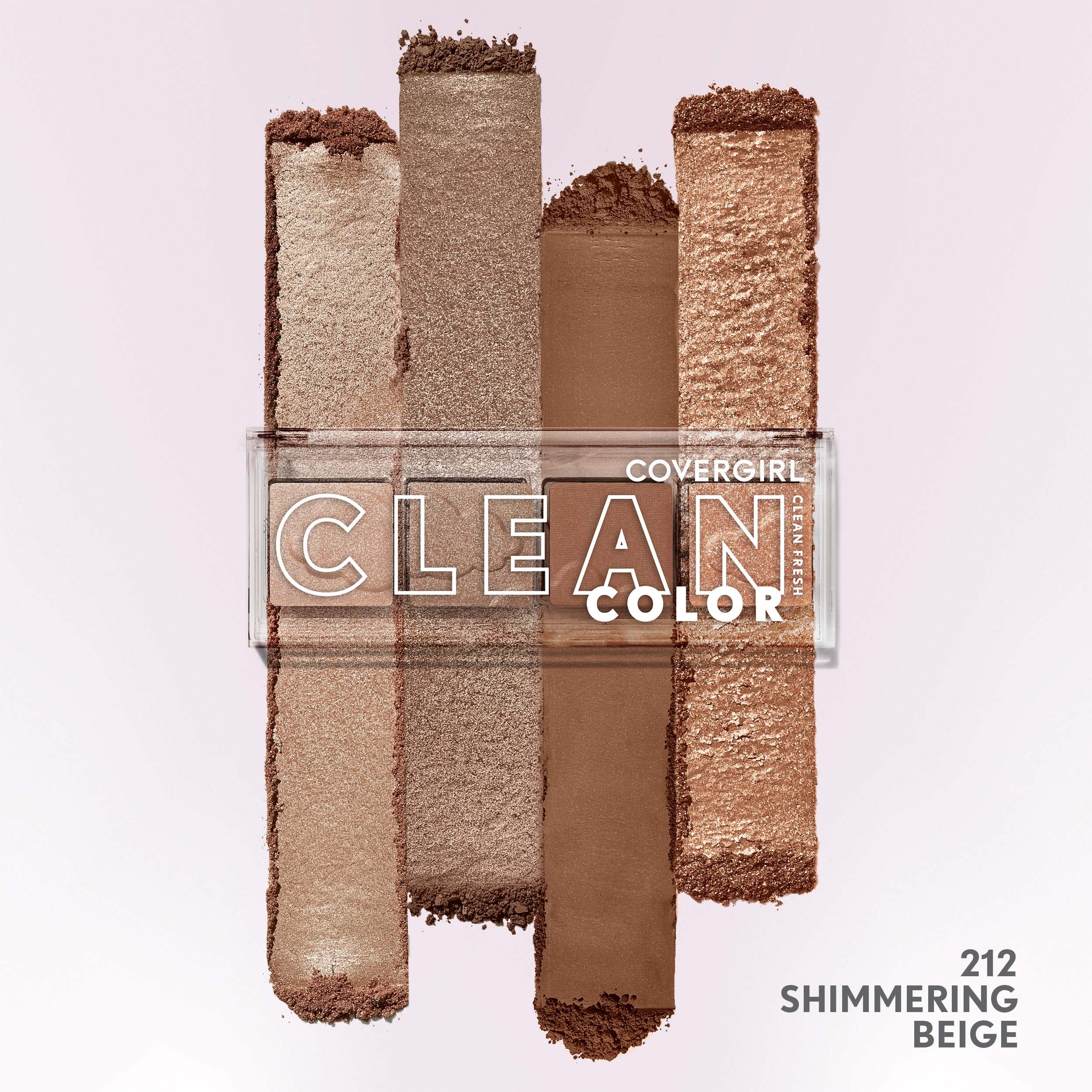 COVERGIRL shimmering beige applied to eyelid for luminous, long-lasting finish