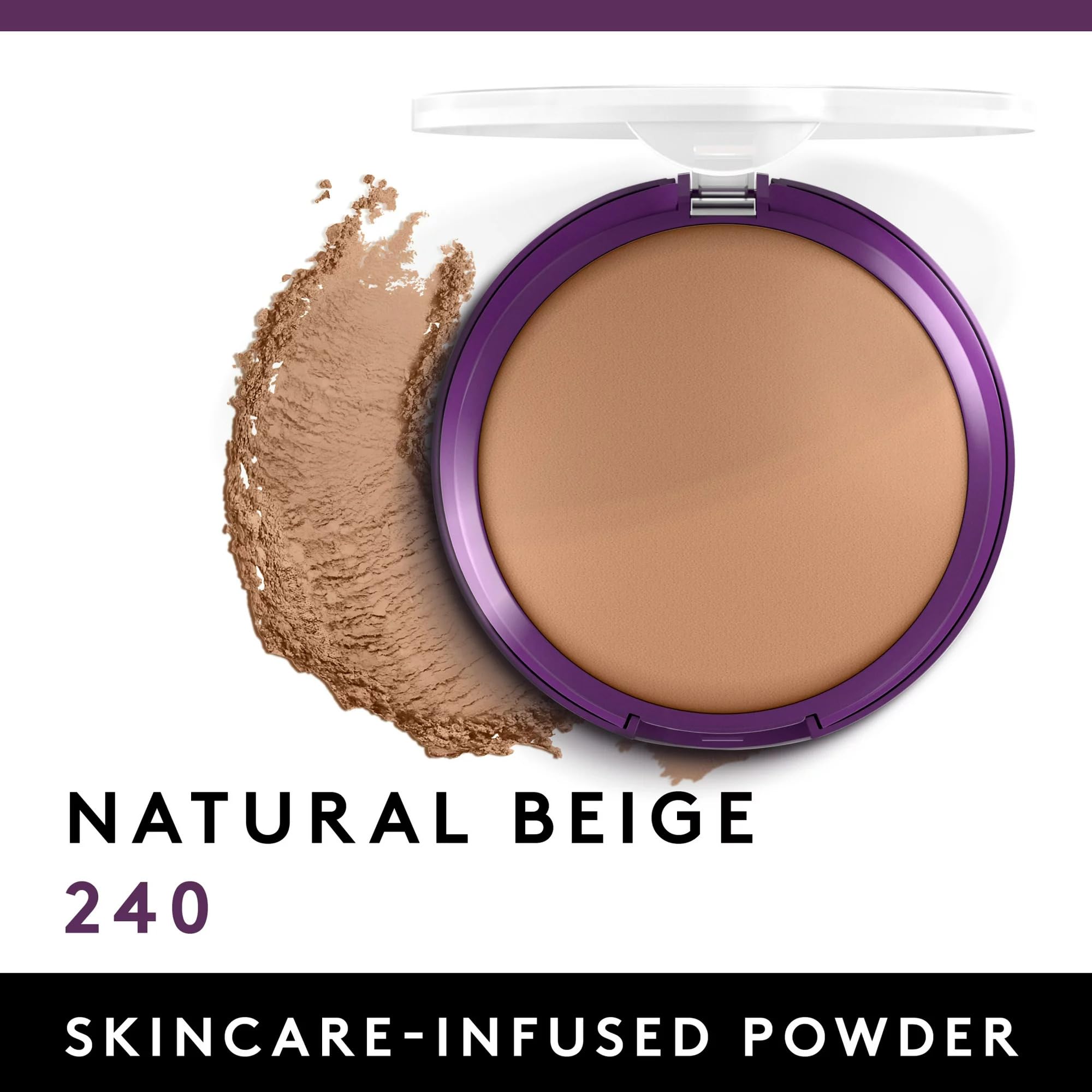 COVERGIRL compact opened to reveal Natural Beige pressed powder and mirror for quick touch-ups