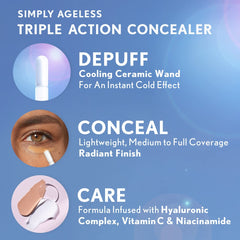 COVERGIRL ingredients display with hyaluronic complex and vitamin C showing brightening benefit