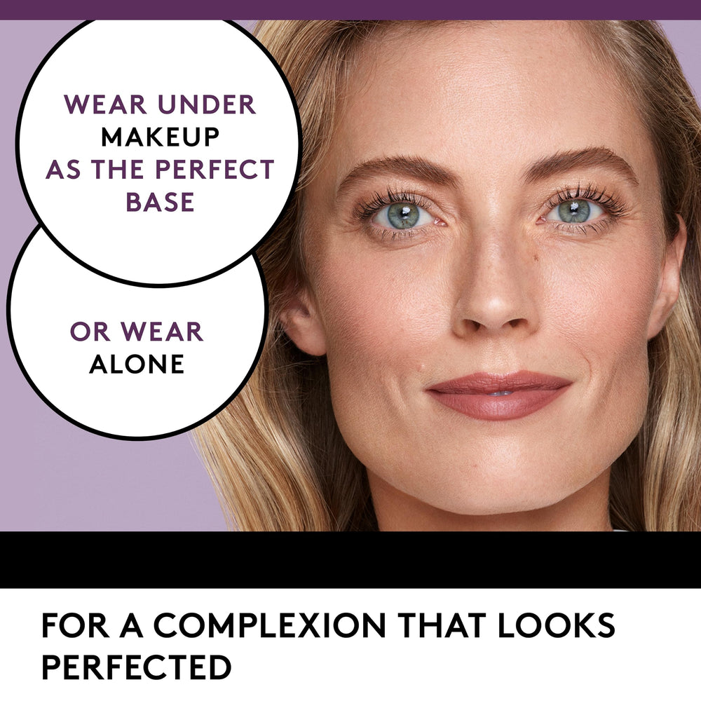 COVERGIRL label closeup highlighting vitamins A and E benefits and ingredient clarity