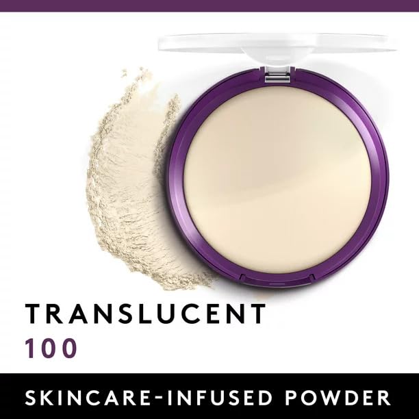 COVERGIRL open compact revealing pressed powder and applicator for easy touch-ups