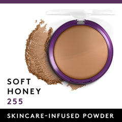 COVERGIRL powder pan close-up highlighting smooth finish and blurring effect