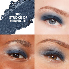 CoverGirl swatches on arm showing rich midnight shimmer and blendability