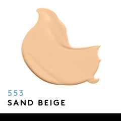 COVERGIRL close-up texture swatches showing smooth, blendable liquid finish