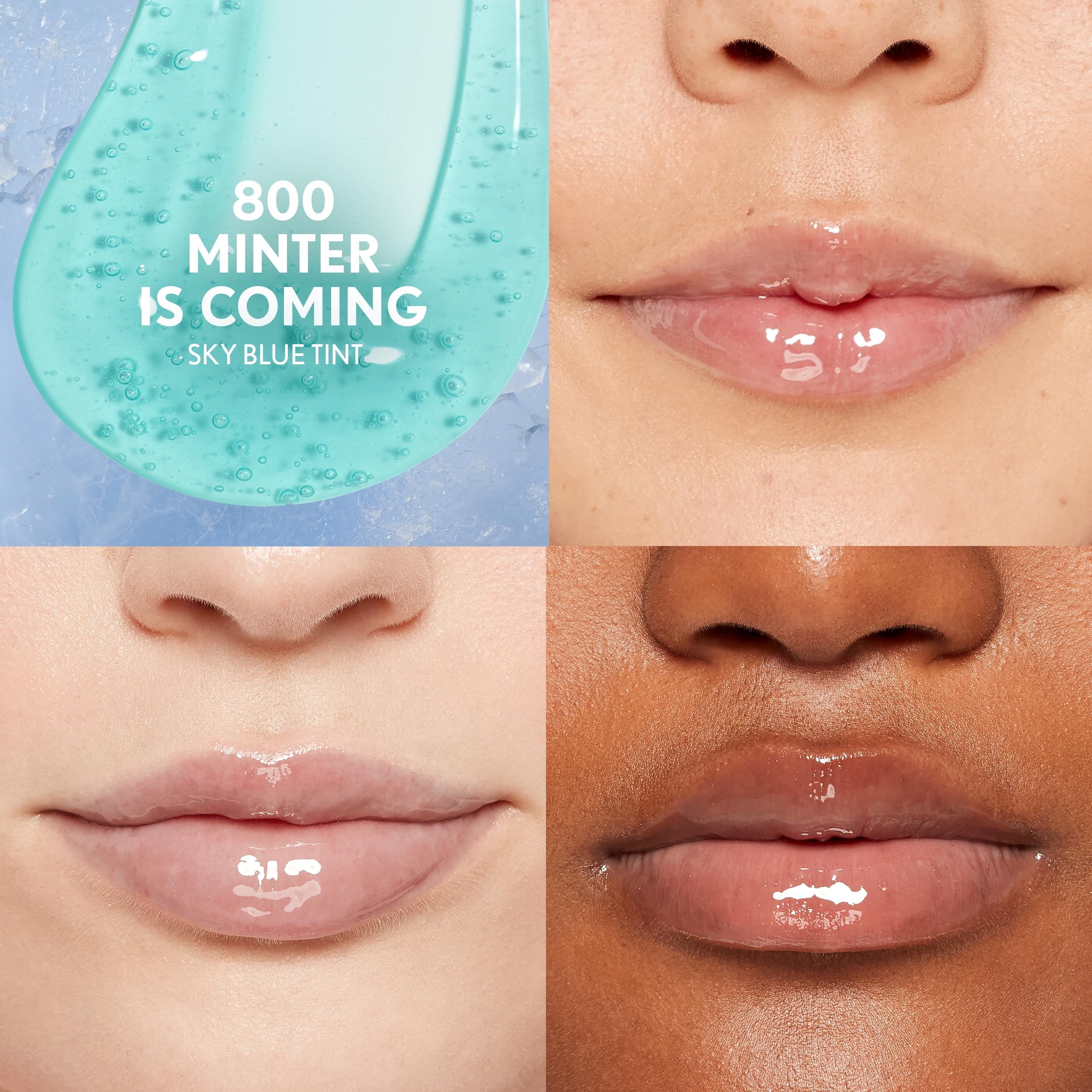 CoverGirl gloss texture swiped on hand showing non-sticky, glassy shine benefit