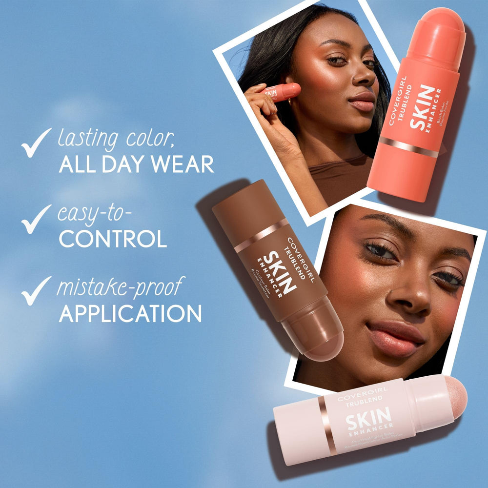 COVERGIRL application on cheek demonstrating easy glide for quick touch-ups