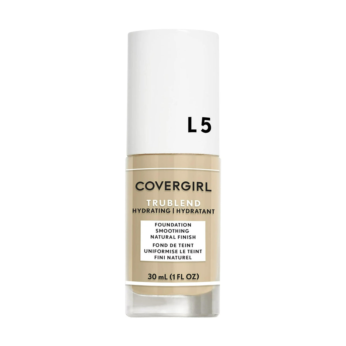 COVERGIRL front bottle showing packaging and natural finish benefit