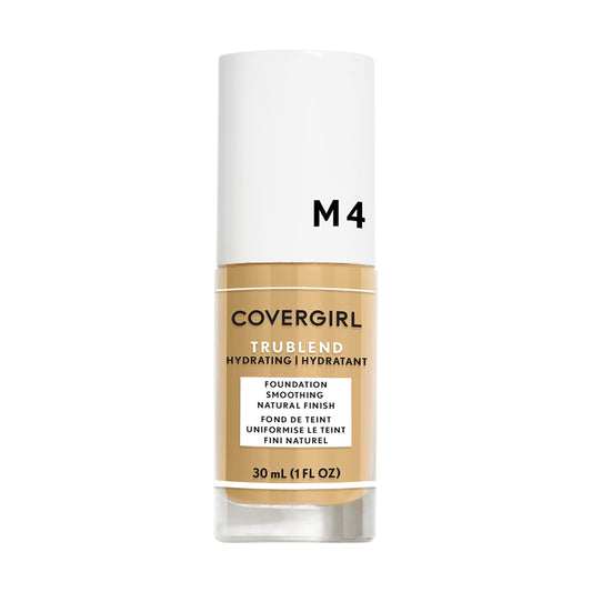 COVERGIRL truBLEND front bottle with clear label showing benefit natural finish