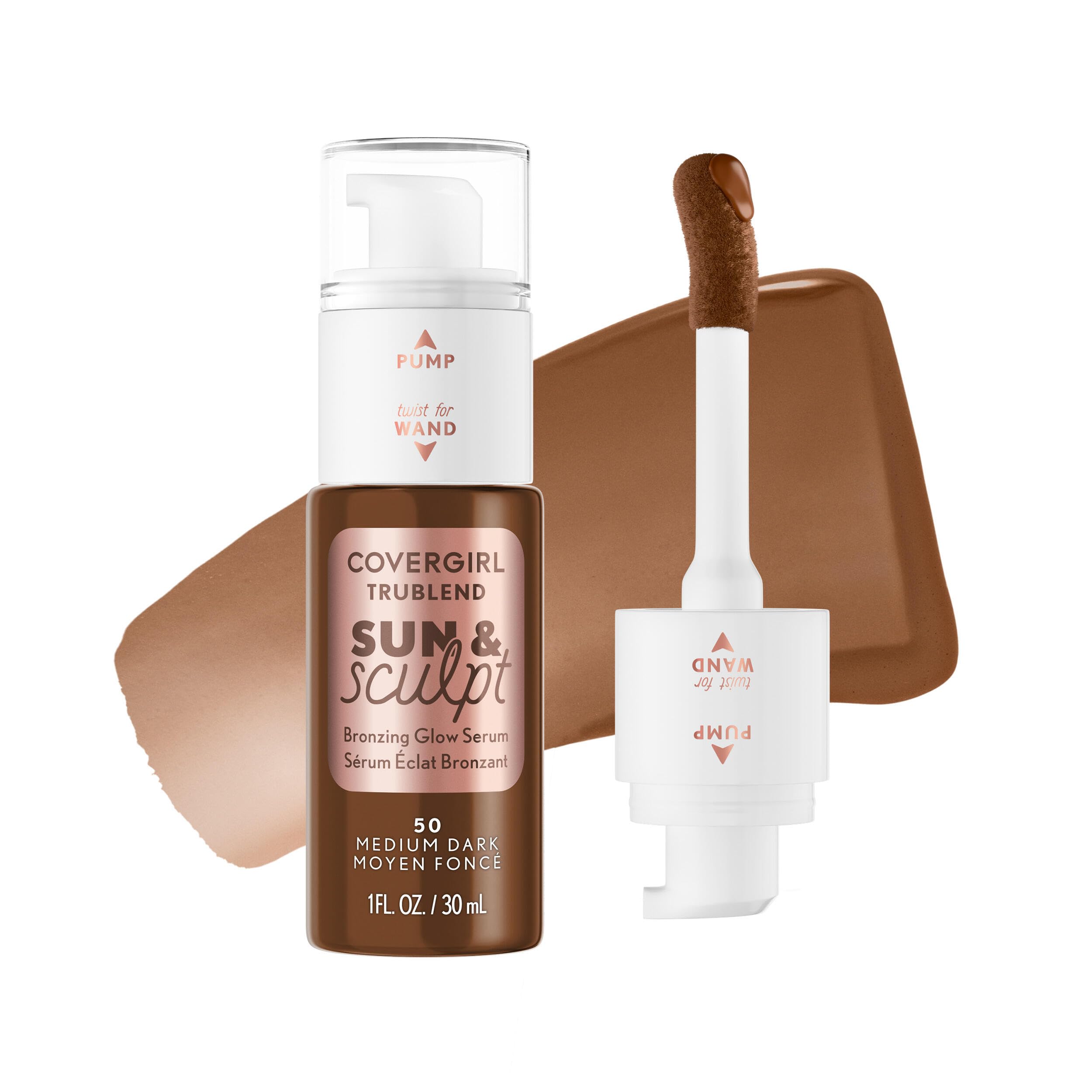 COVERGIRL front packaging showing dual applicator and shade benefits