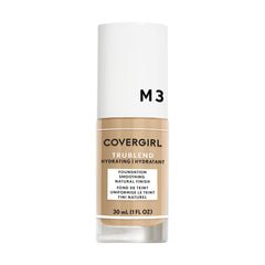 COVERGIRL front packaging of truBLEND M3 Golden Beige showing product label and bottle benefit