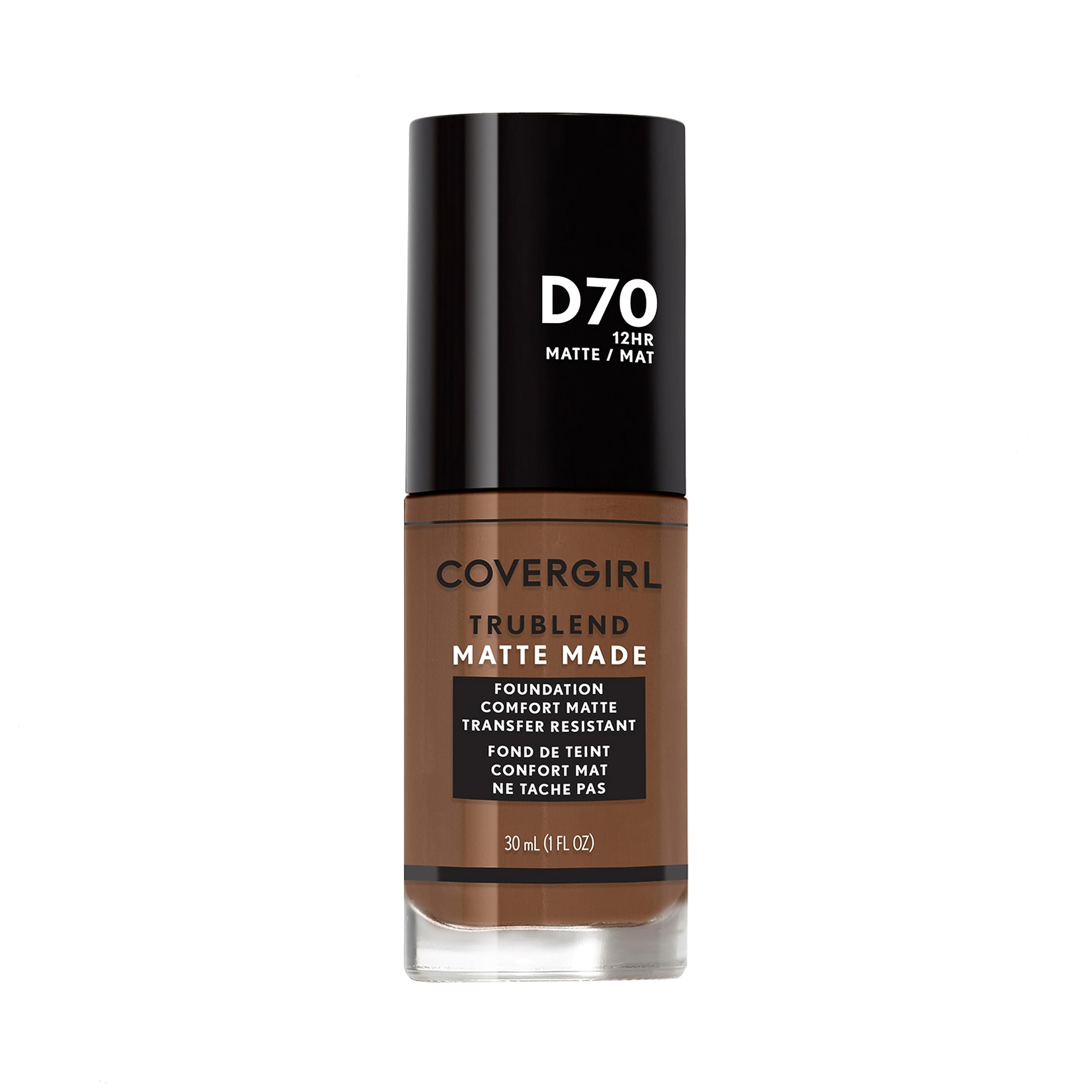COVERGIRL front bottle showing Cappuccino shade and matte finish benefit
