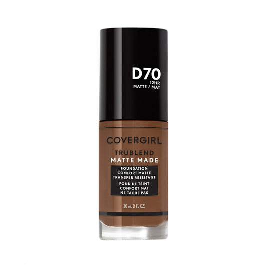 COVERGIRL front bottle showing Cappuccino shade and matte finish benefit