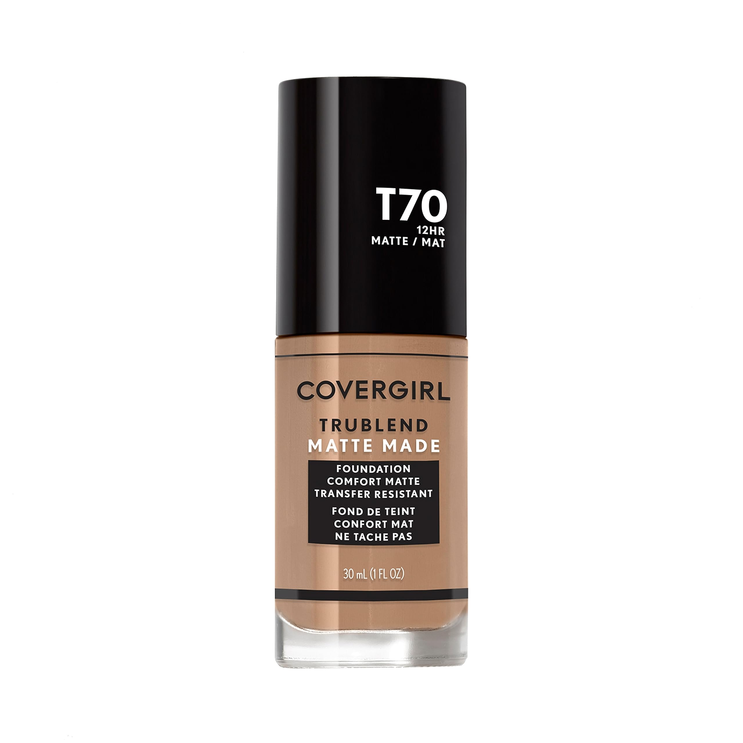 COVERGIRL front packaging showing sleek bottle and matte finish benefit