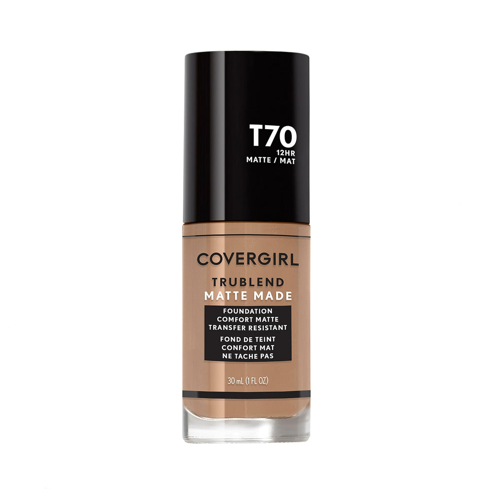 COVERGIRL front packaging showing sleek bottle and matte finish benefit