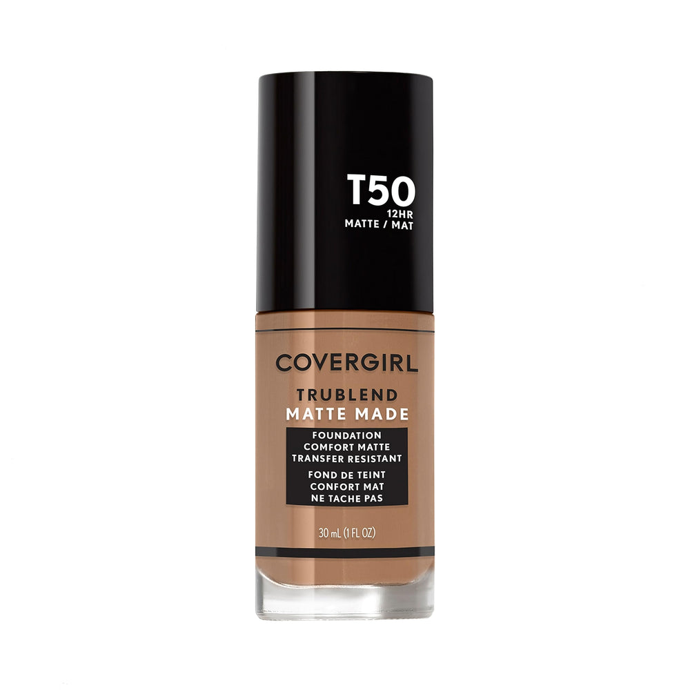 COVERGIRL front bottle shot showing Natural Tan shade and packaging benefit