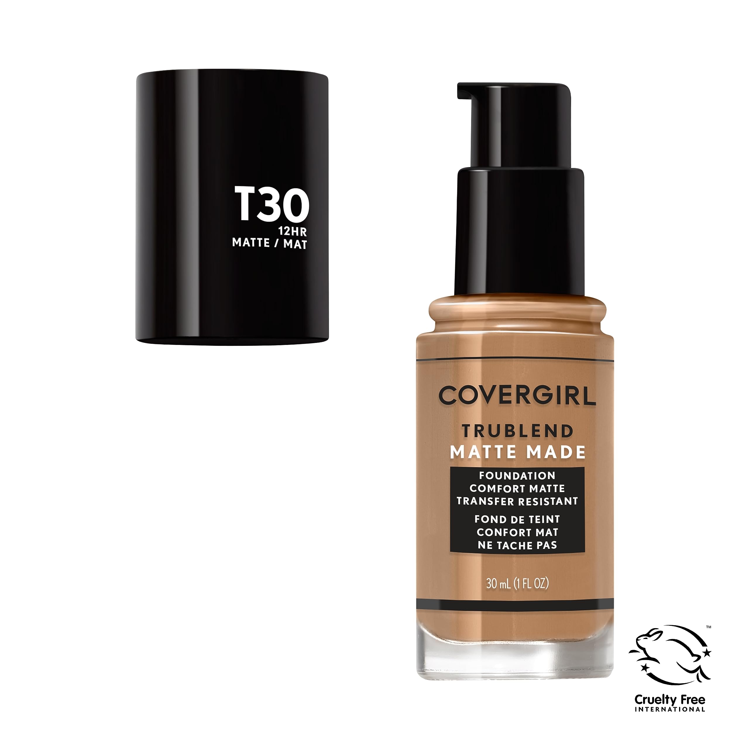 Close-up texture drop of COVERGIRL foundation showing smooth, blendable formula benefit