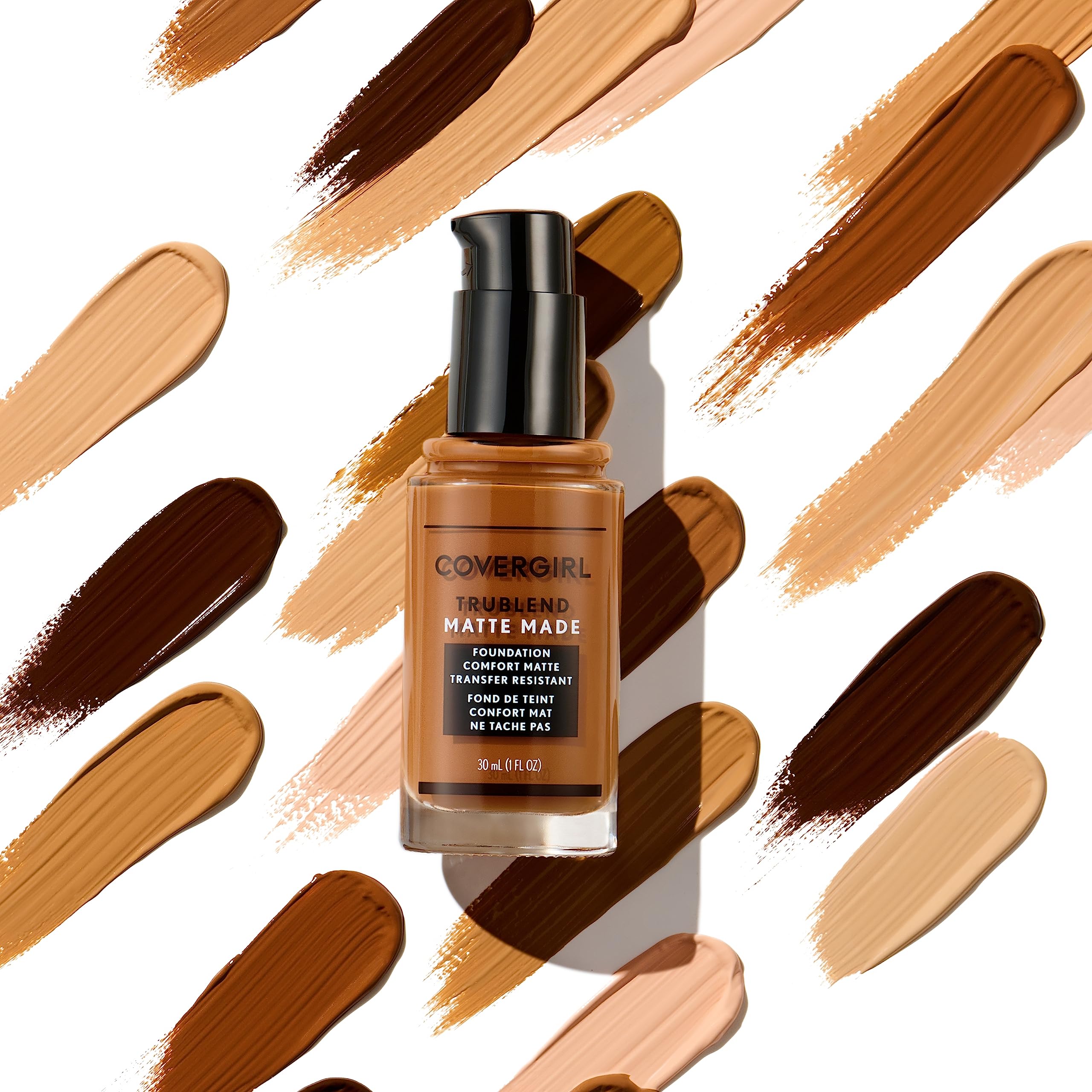 COVERGIRL texture swirl of foundation showing smooth blendability and matte finish benefit