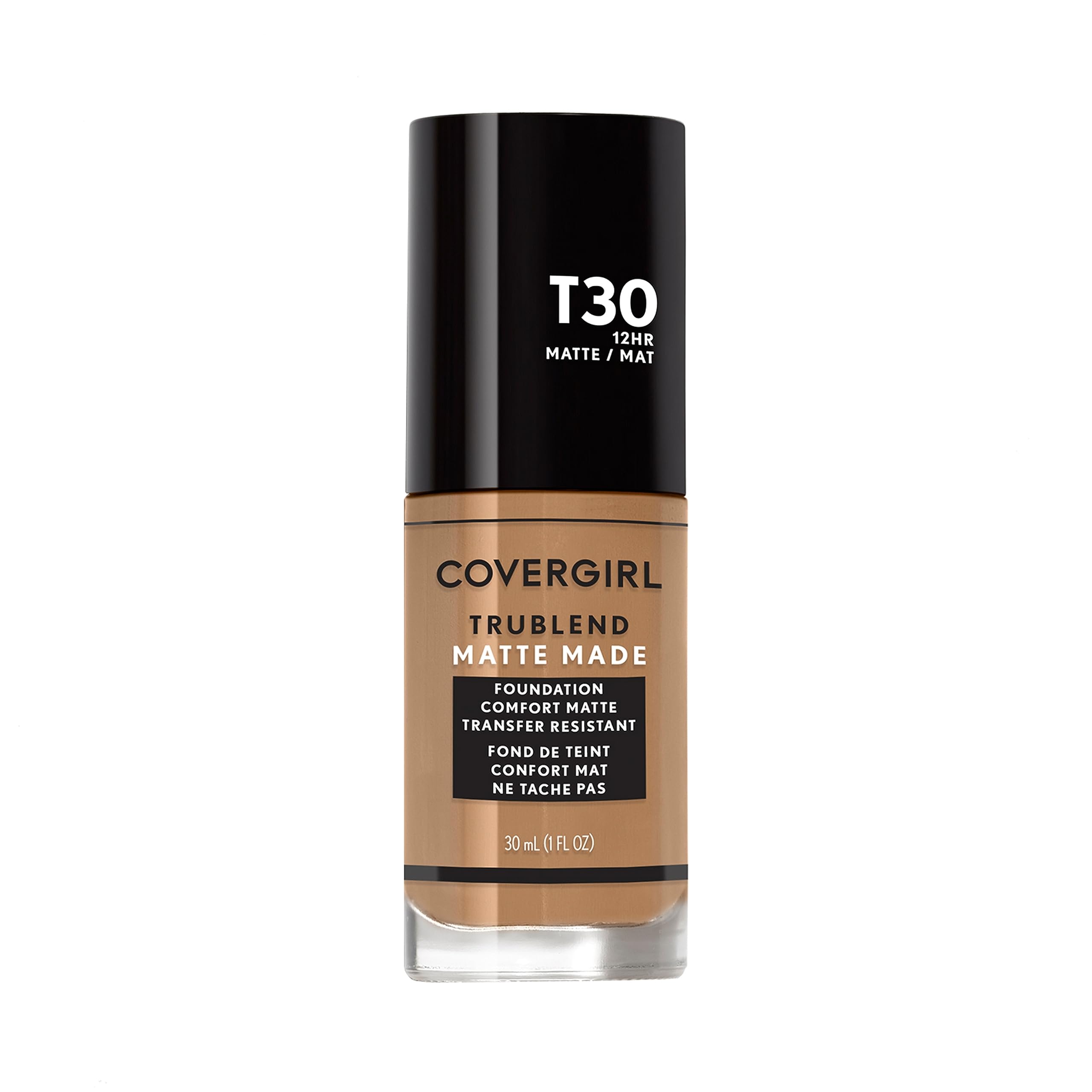 COVERGIRL bottle front view showing Warm Honey and matte finish benefits
