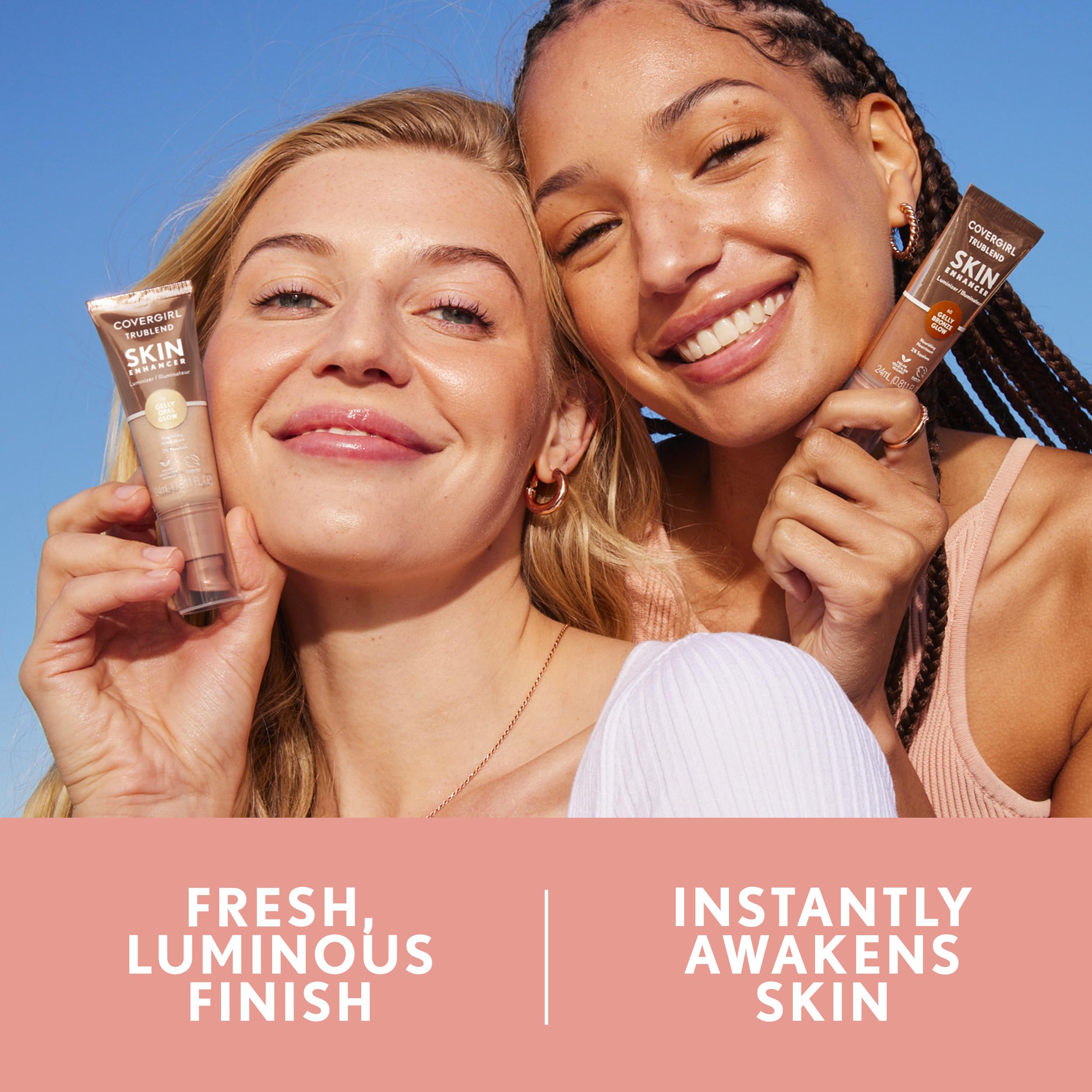 COVERGIRL TruBlend swatches on skin demonstrating buildable bronze glow