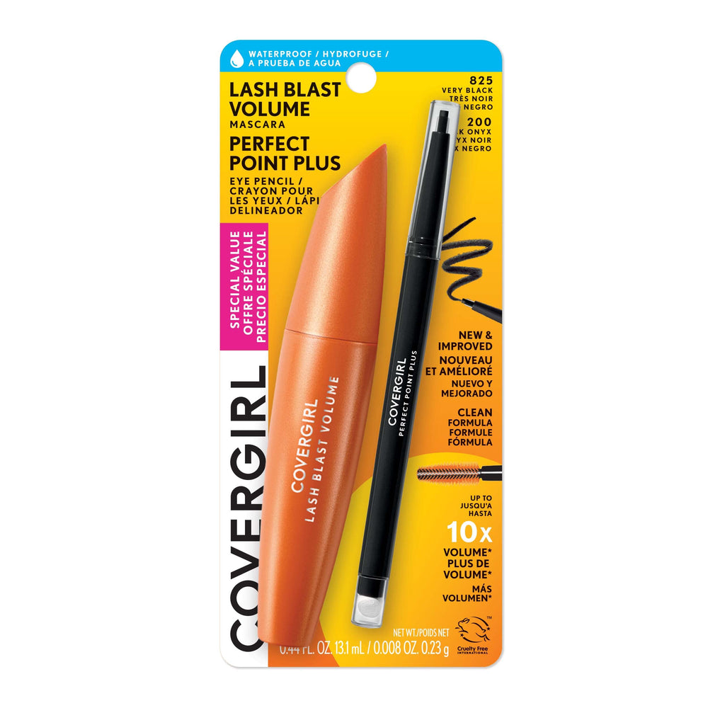 COVERGIRL twin pack front view showing products and bold black benefits