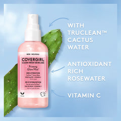 COVERGIRL vitamin C slice with bottle emphasizing brightening support