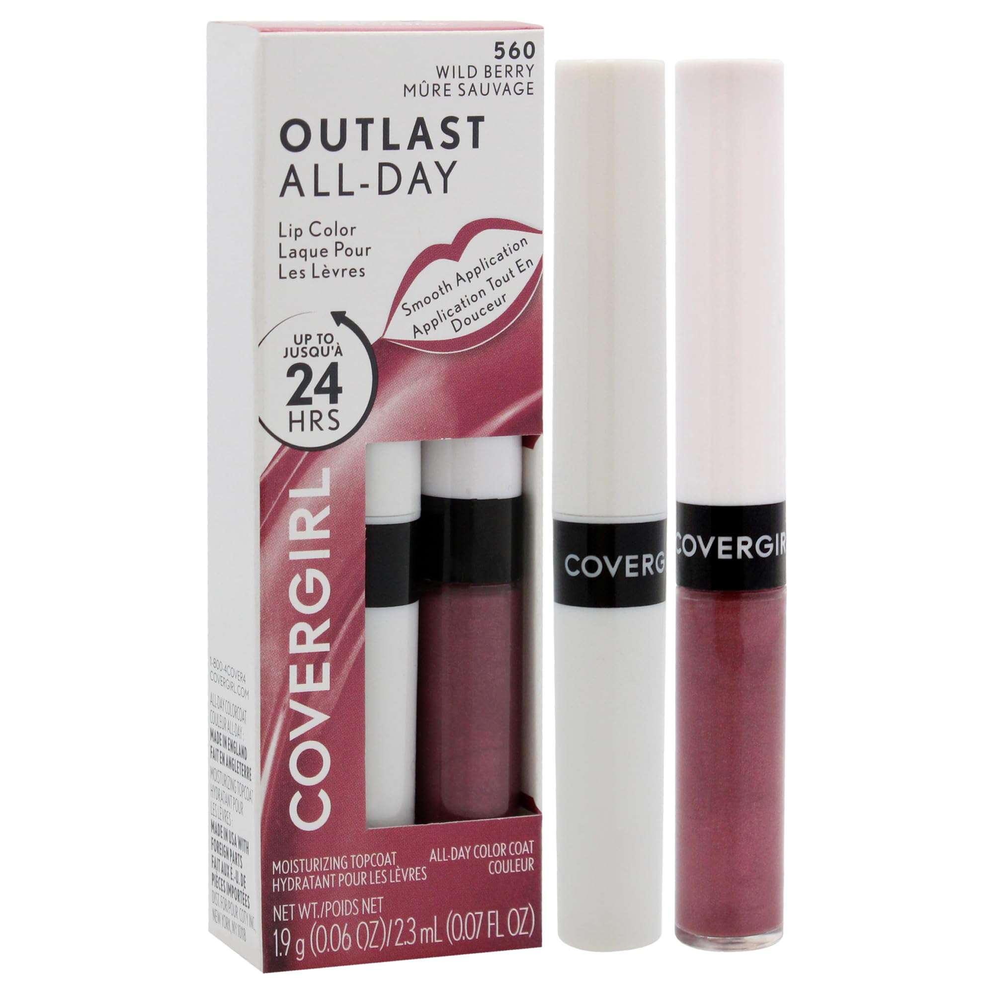 COVERGIRL topcoat applicator close-up highlighting glossy finish and hydration