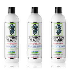 Cowboy Magic front packaging showing all three 16 oz bottles and benefits