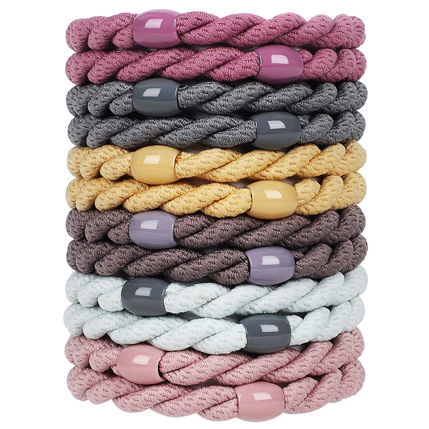 Cozeasy front packaging showing multicolor hair ties and bead accents for easy selection