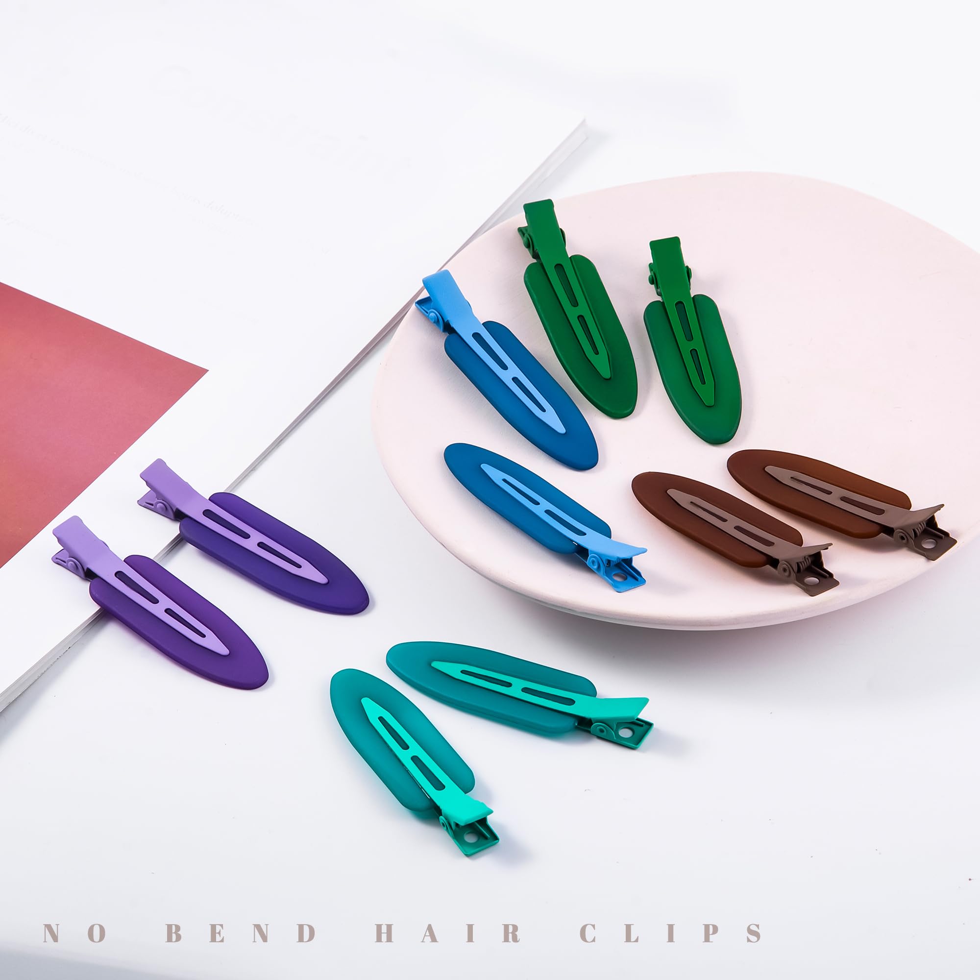 Cptots clip securing bangs during makeup to prevent hair dents