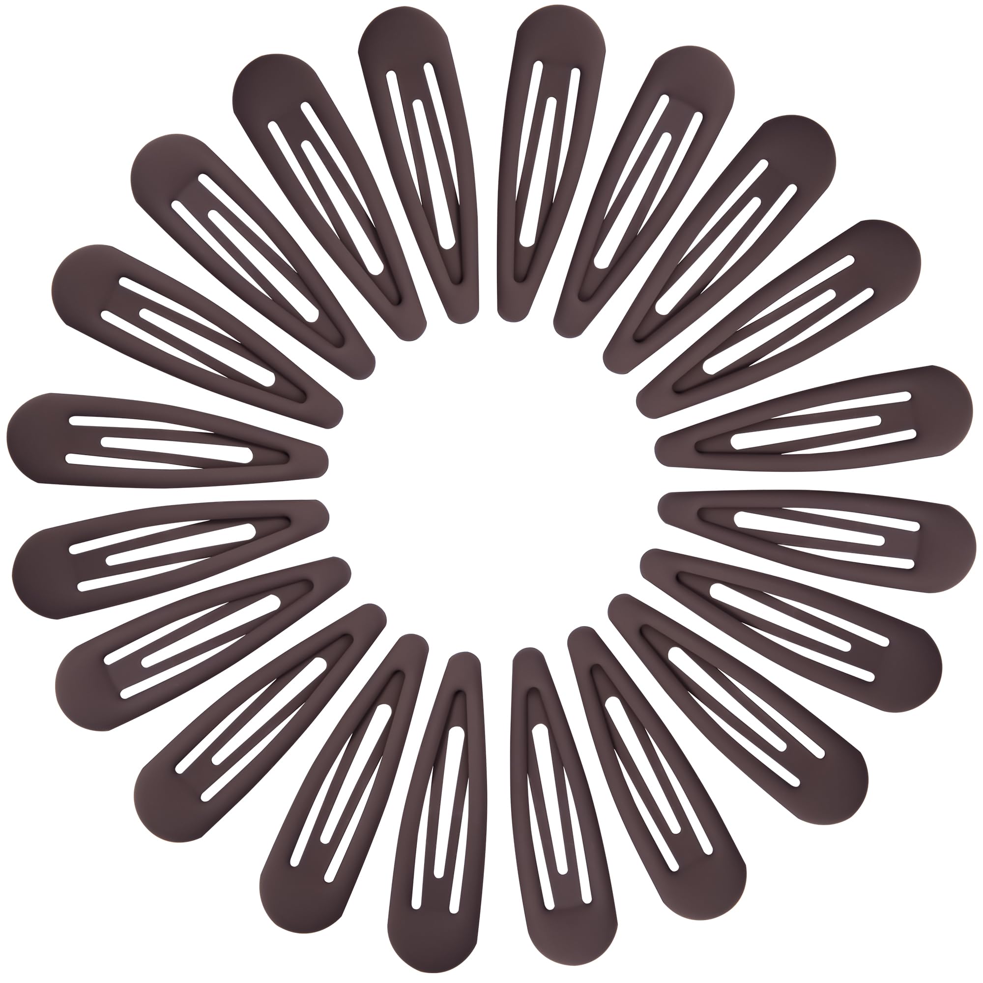 Cptots front packaging showing 20 matte dark brown snap clips with organized display and convenience