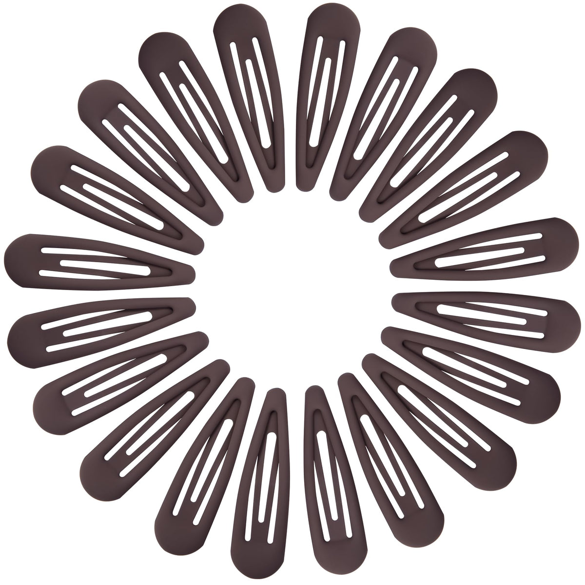 Cptots front packaging showing 20 matte dark brown snap clips with organized display and convenience