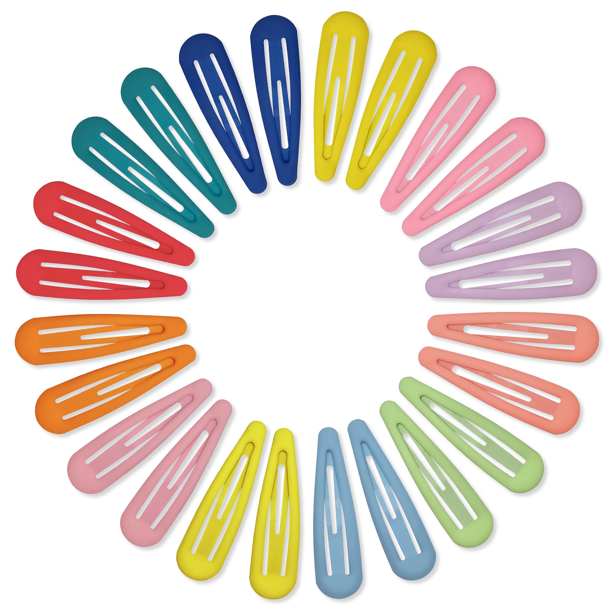 Cptots front view of 24-pack matte water-drop clips showing variety and benefit organizing