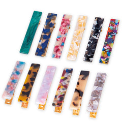 Cptots front view of 12 multicolor clips shows variety and easy outfit pairing