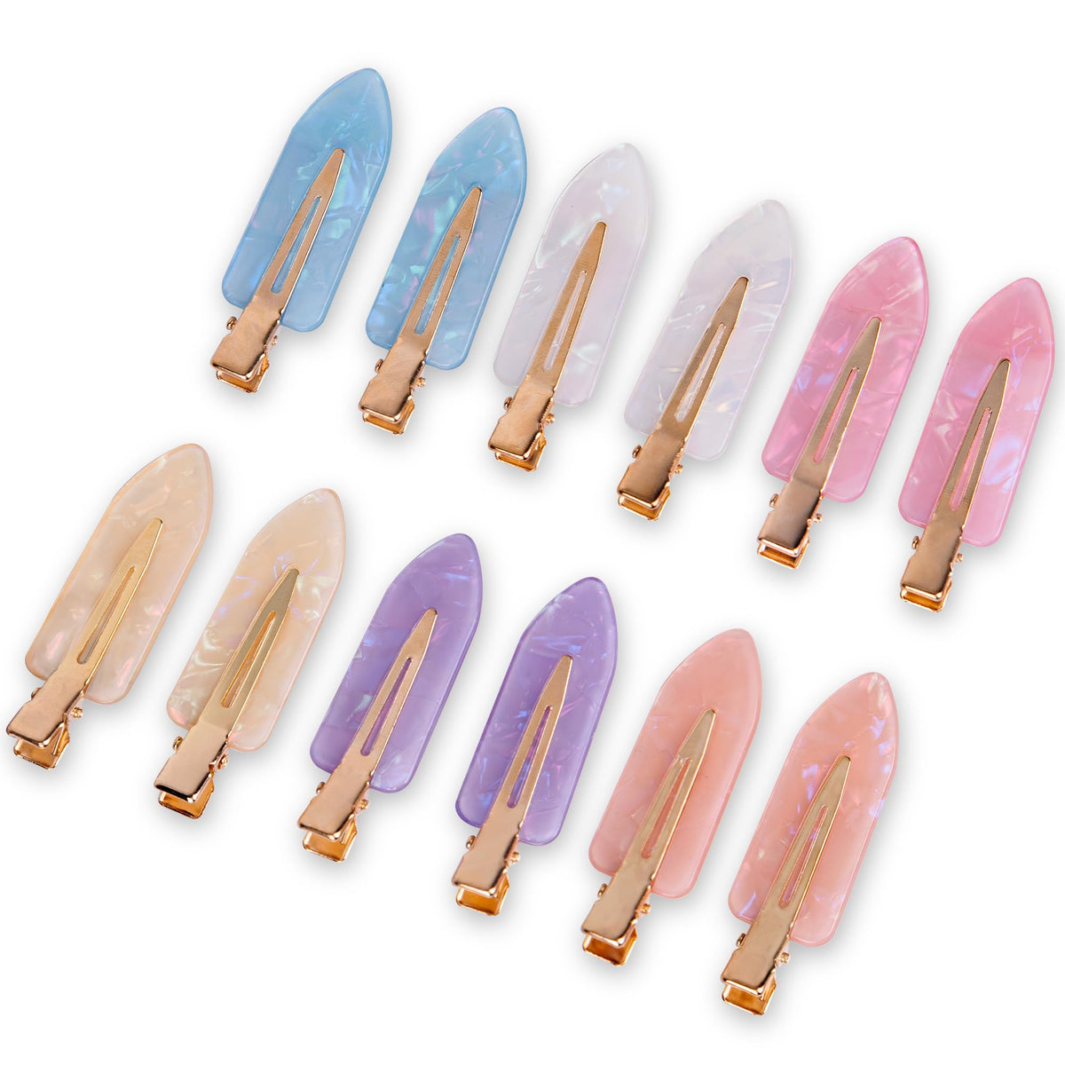 Cptots front packaging showing 12 pink purple clips and easy storage benefit