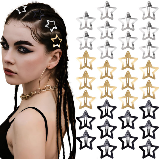 Cptots front view of 30-piece star clip pack showing colors and count, perfect for variety