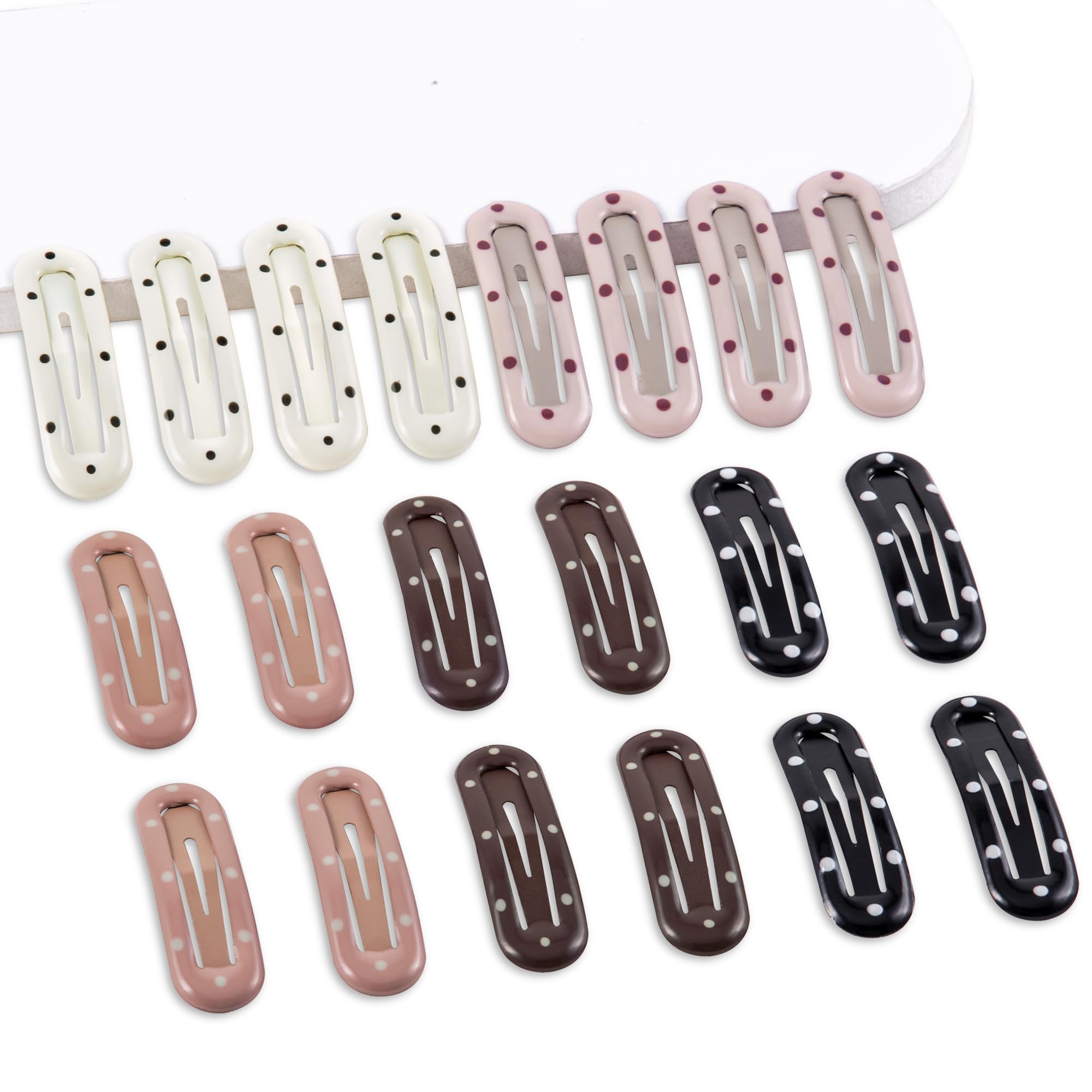 Cptots front packaging showing 20 snap barrettes and color mix